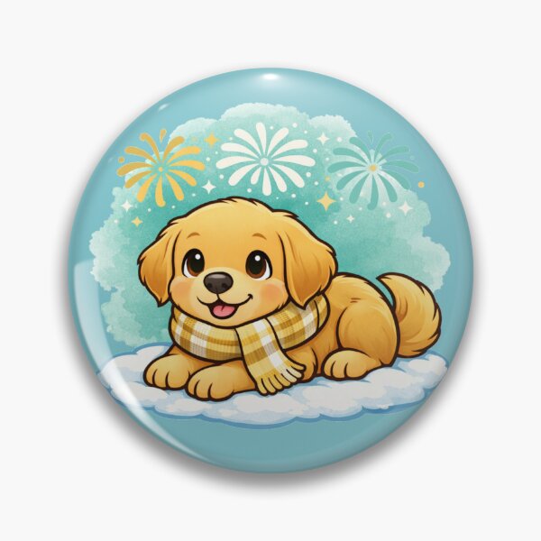 Item preview, Puppy With Fireworks – Relaxed New Year Golden Dog Mom Tee designed and sold by dogmomtees.