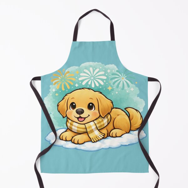 Item preview, Puppy With Fireworks – Relaxed New Year Golden Dog Mom Tee designed and sold by dogmomtees.