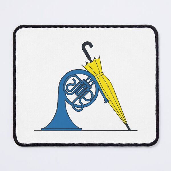 Item preview, Blue French Horn & Yellow Umbrella designed and sold by Screen Lore.