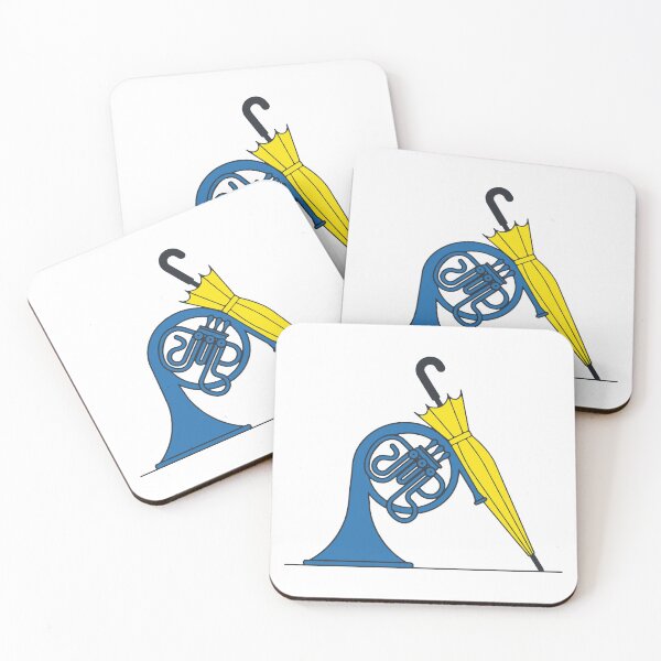 Item preview, Blue French Horn & Yellow Umbrella designed and sold by Screen Lore.