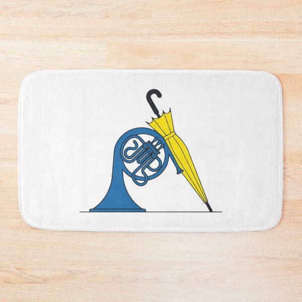 Item preview, Blue French Horn & Yellow Umbrella designed and sold by Screen Lore.