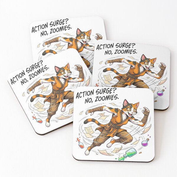 Item preview, Action Surge? No, Zoomies: Funny Tabaxi D&D Art designed and sold by SkinnyFlatWhite.
