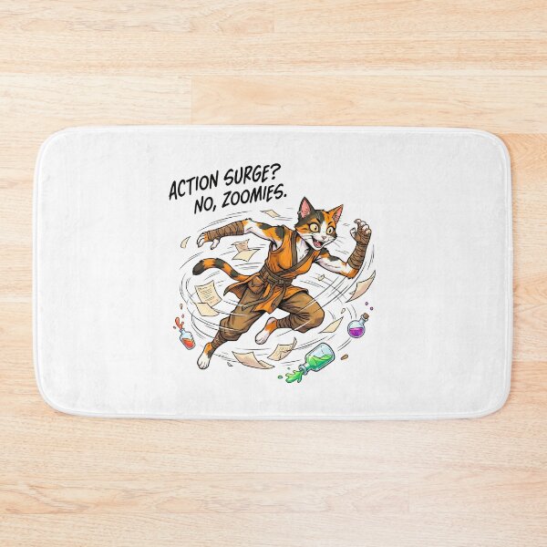 Item preview, Action Surge? No, Zoomies: Funny Tabaxi D&D Art designed and sold by SkinnyFlatWhite.
