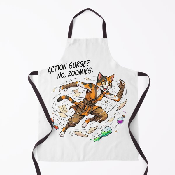 Item preview, Action Surge? No, Zoomies: Funny Tabaxi D&D Art designed and sold by SkinnyFlatWhite.