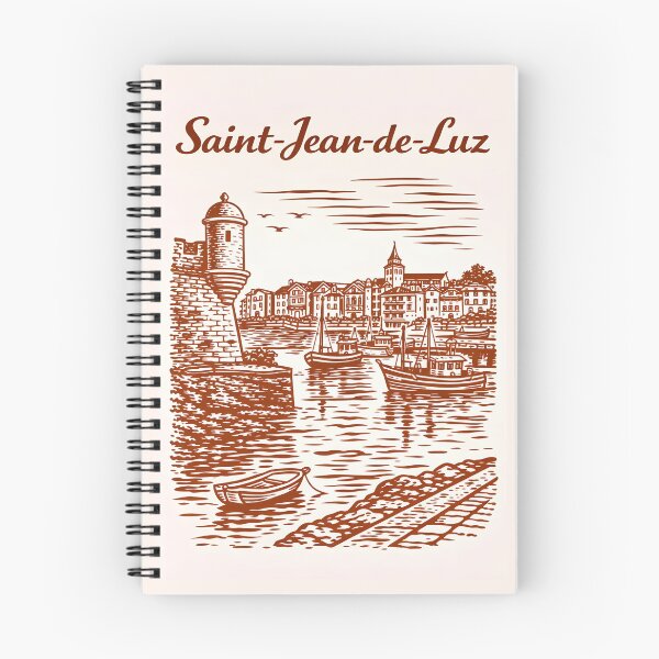 Item preview, Saint-Jean-de-Luz France – Vintage Harbor Illustration designed and sold by Tattee.