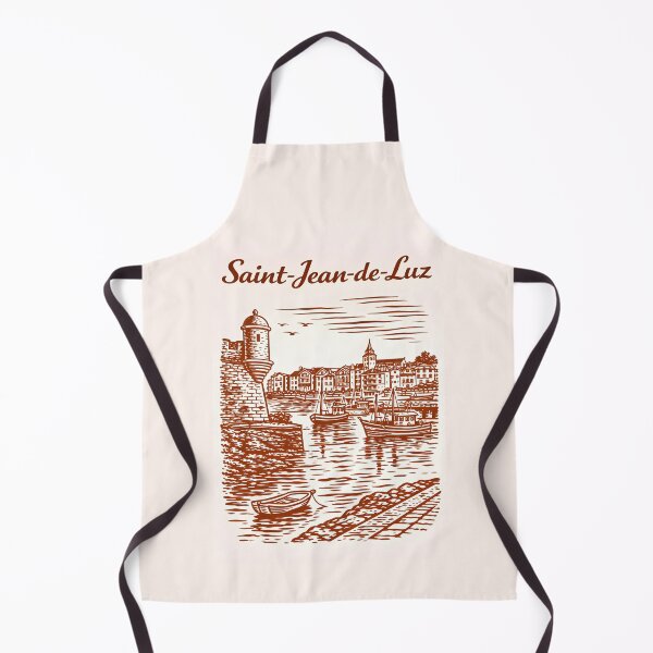 Item preview, Saint-Jean-de-Luz France – Vintage Harbor Illustration designed and sold by Tattee.