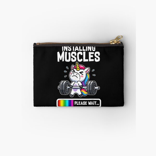 Item preview, Installing Muscles Please Wait Funny Cute Unicorn Workout Gym Fitness Weightlifting designed and sold by ChestOutLoud.