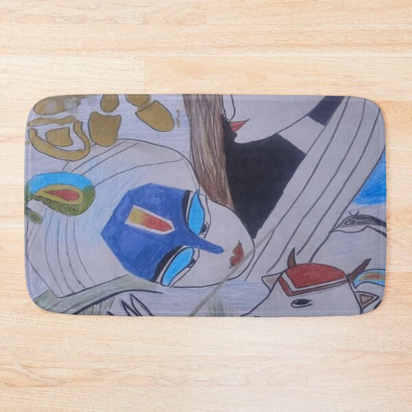 Item preview, Abstract Radha Krishna Art – Spiritual Love Illustration with Cow & Peacock Feather designed and sold by AkkoAkko.