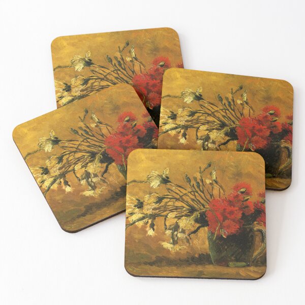 Item preview, Vincent Van Gogh - Vase With Red And White Carnations On A Yellow Background designed and sold by st1art.