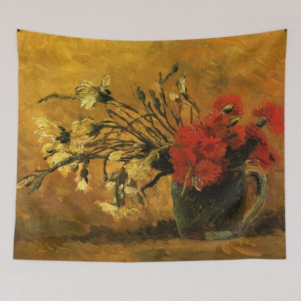 Item preview, Vincent Van Gogh - Vase With Red And White Carnations On A Yellow Background designed and sold by st1art.