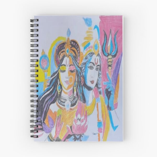 Item preview, Abstract Shiva Parvati Art – Divine Hindu Illustration with Trishul & Spiritual Energy designed and sold by AkkoAkko.