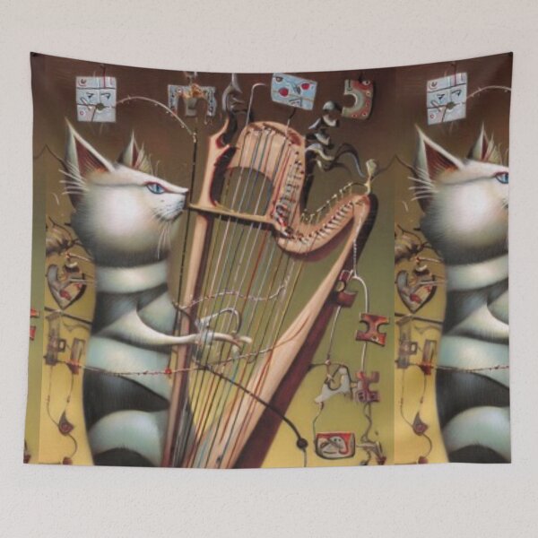 Item preview, Harmonic Cat – Artistic Illustration designed and sold by TreatLLC.