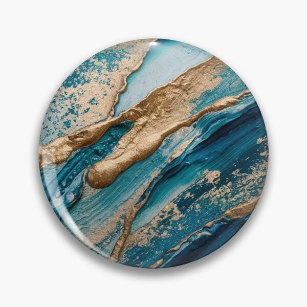 Item preview, Turquoise Gold Abstract Marble Geode Art designed and sold by Ed & Harmony.