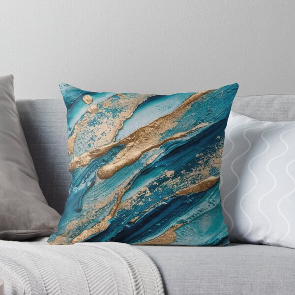 Item preview, Turquoise Gold Abstract Marble Geode Art designed and sold by Ed & Harmony.