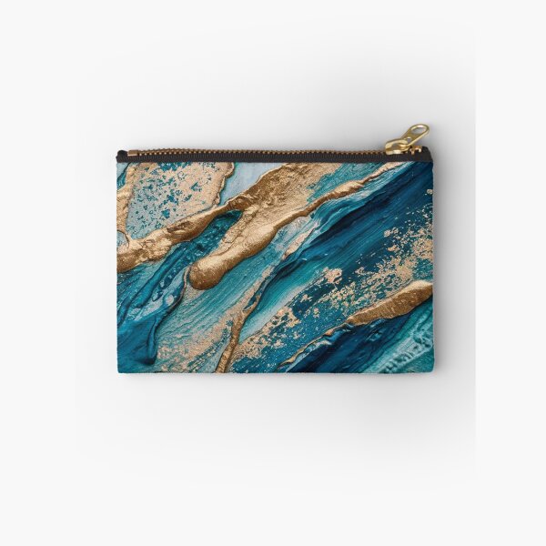 Item preview, Turquoise Gold Abstract Marble Geode Art designed and sold by Ed & Harmony.