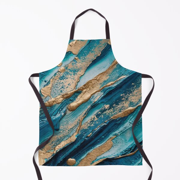 Item preview, Turquoise Gold Abstract Marble Geode Art designed and sold by Mindful Wall Art Studio.