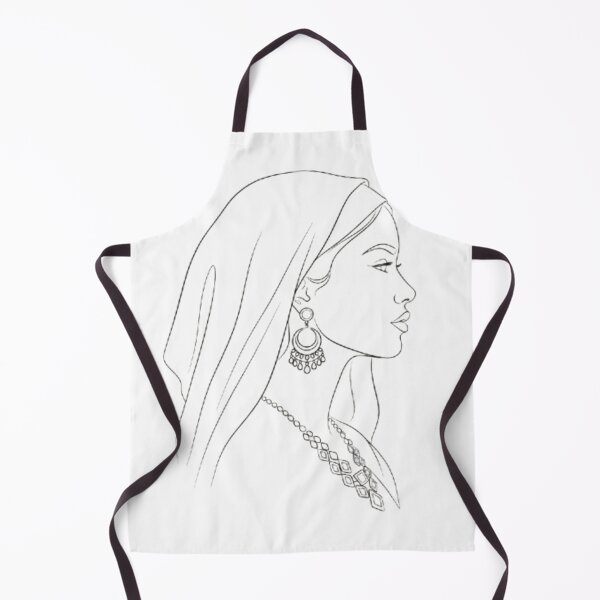 Item preview, Minimalist Moroccan Woman Line Art | Elegant Hijab & Traditional Jewelry Portrait designed and sold by Zouak.