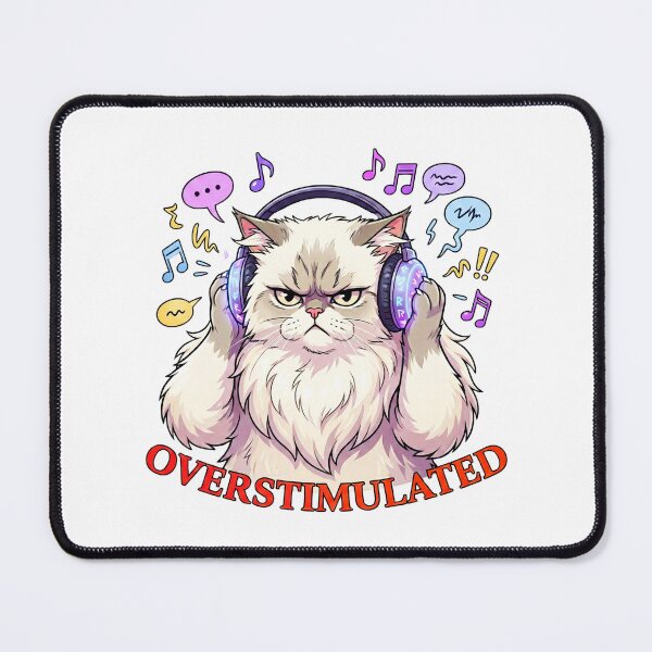 Item preview, Overstimulated Cat: Funny Sensory Overload Art designed and sold by SkinnyFlatWhite.