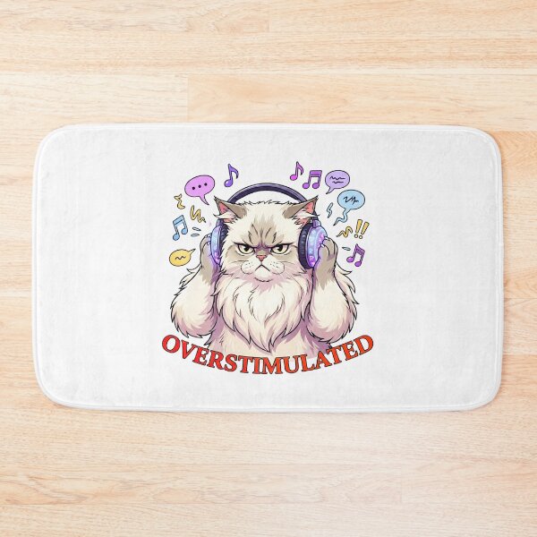 Item preview, Overstimulated Cat: Funny Sensory Overload Art designed and sold by SkinnyFlatWhite.