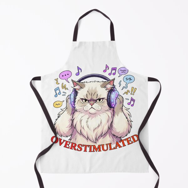 Item preview, Overstimulated Cat: Funny Sensory Overload Art designed and sold by SkinnyFlatWhite.