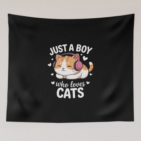 Item preview, Just a Boy Who Loves Cats - Cute Gamer Kitty designed and sold by rjjvstudio26.