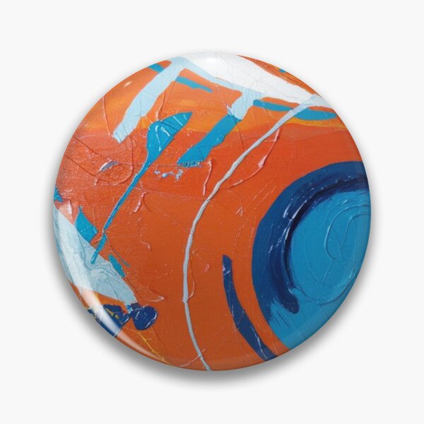 Item preview, Vibrant Orange Blue Abstract Swirl Painting designed and sold by Ed & Harmony.