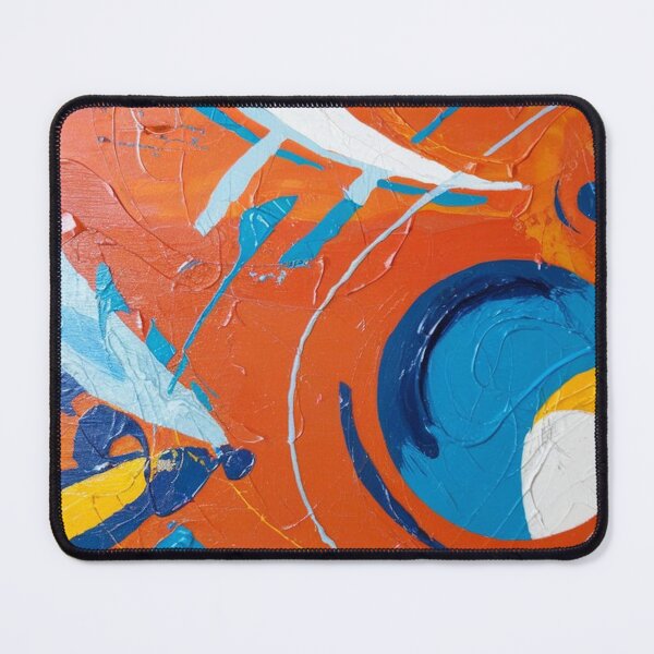Item preview, Vibrant Orange Blue Abstract Swirl Painting designed and sold by Ed & Harmony.