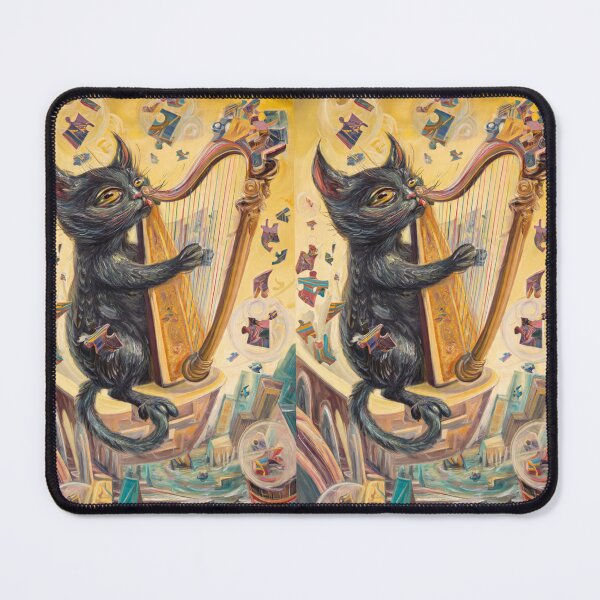 Item preview, Puzzle Harp Cat – Artistic Illustration designed and sold by TreatLLC.