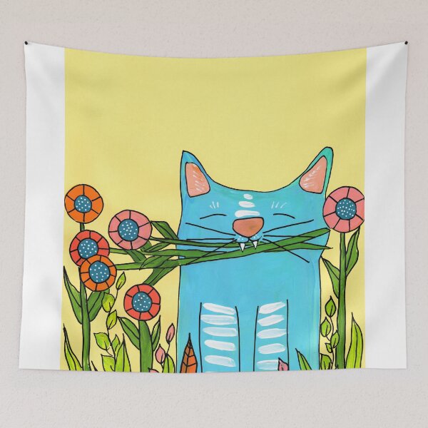 Item preview, Cat with Flowers designed and sold by artforloners78.