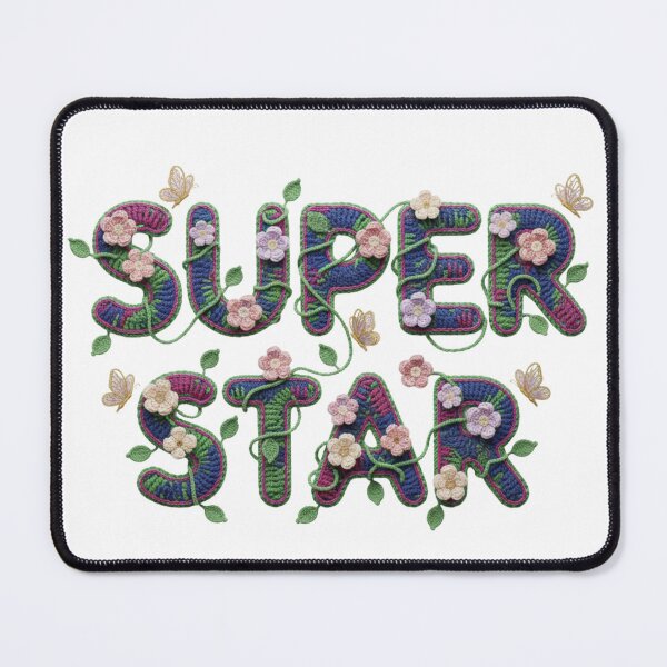 Item preview, Super Star Crochet Art - Handcrafted Floral Fiber Typography designed and sold by Pukisdaizi.