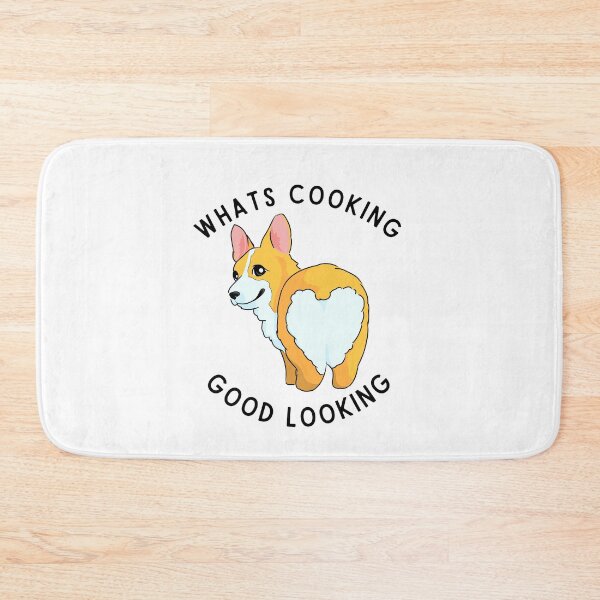 Item preview, Funny Corgi Sticker – “What’s Cooking, Good Looking?” (2) Cute Dog Quote Cartoon Art designed and sold by EJRdesign.