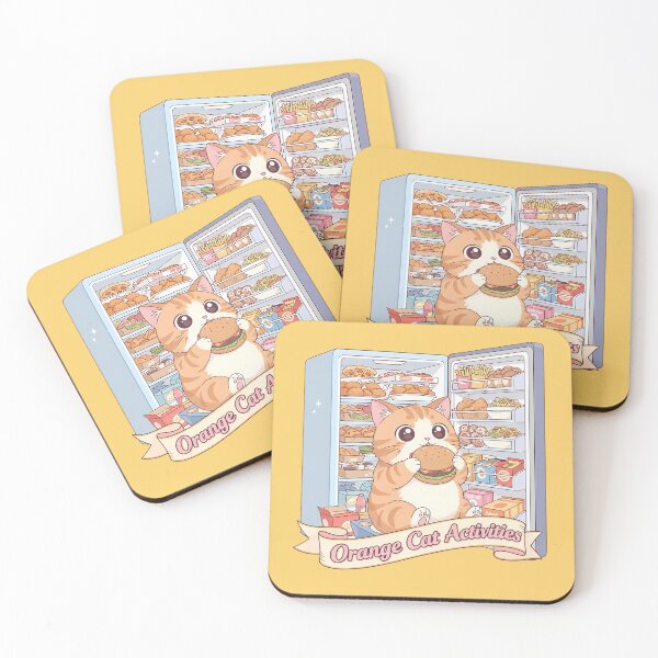 Item preview, Orange Cat Activities - Chubby Ginger Cat Eating Burger designed and sold by Glimsy.