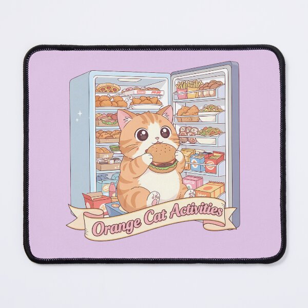 Item preview, Orange Cat Activities - Chubby Ginger Cat Eating Burger designed and sold by Glimsy.