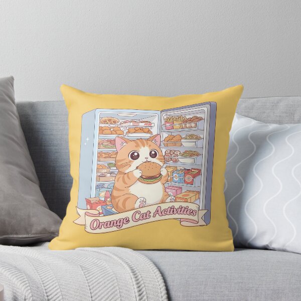 Item preview, Orange Cat Activities - Chubby Ginger Cat Eating Burger designed and sold by Glimsy.