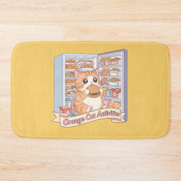 Item preview, Orange Cat Activities - Chubby Ginger Cat Eating Burger designed and sold by Glimsy.