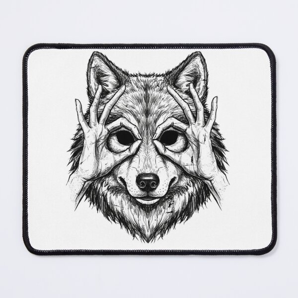 Item preview, Wolf Vision - Surreal Dark Art Wolf with Human Hands designed and sold by Pukisdaizi.