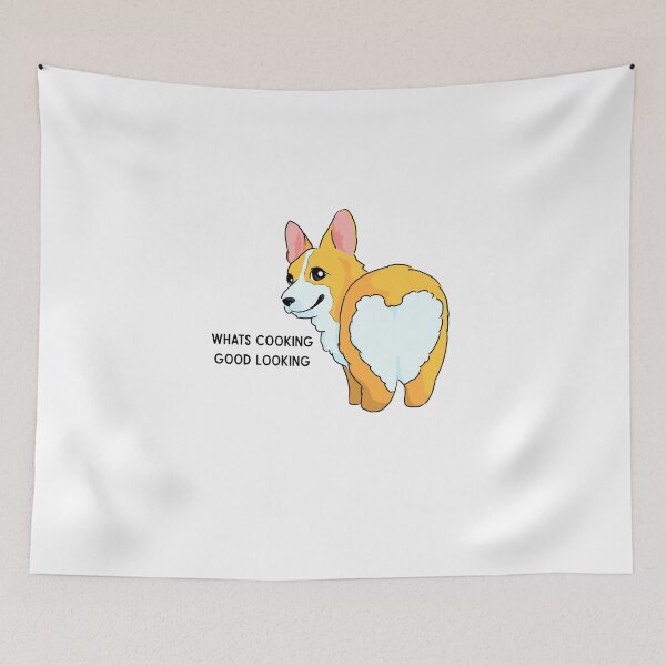 Item preview, Funny Corgi Sticker – “What’s Cooking, Good Looking?” Cute Dog Quote Cartoon Art designed and sold by EJRdesign.