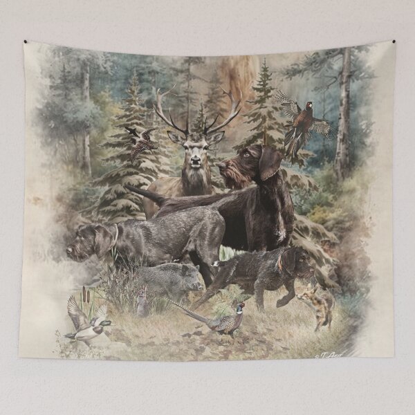 Item preview, Hunting Life, German Wirehaired Pointer – Born to Hunt designed and sold by TammyHunterArt.