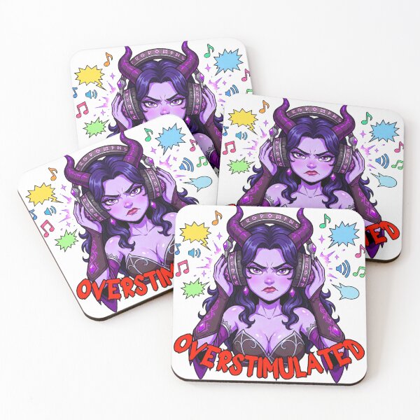 Item preview, Overstimulated Tiefling: Funny Sensory Overload Art designed and sold by SkinnyFlatWhite.