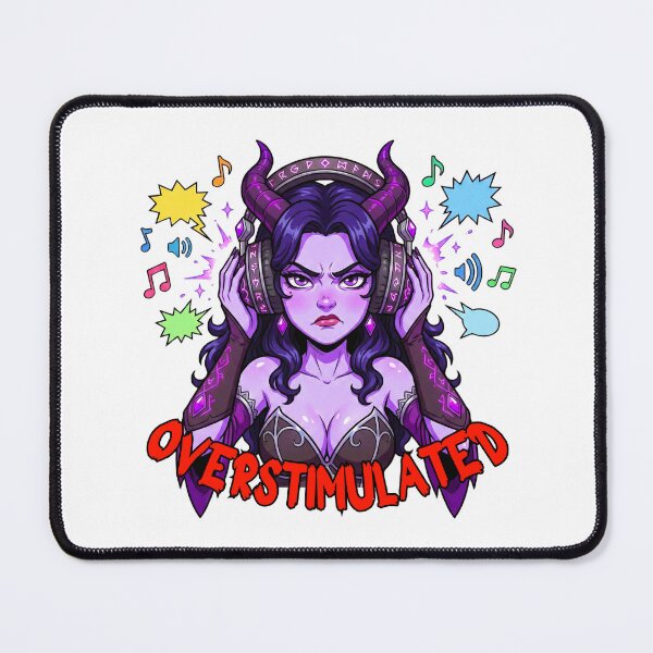 Item preview, Overstimulated Tiefling: Funny Sensory Overload Art designed and sold by SkinnyFlatWhite.