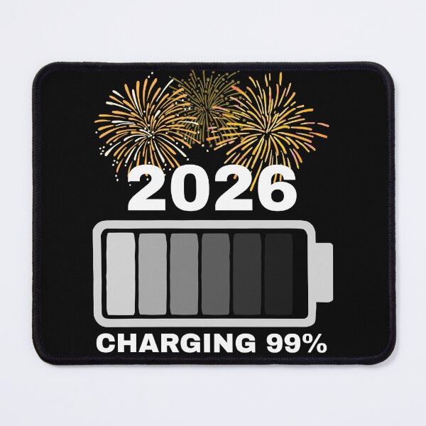 Item preview, 2026 Charging 99% – New Year Loading Battery Design designed and sold by A-Szczesniak.
