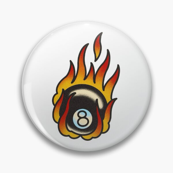 Item preview, Flaming 8 Ball Tattoo Style designed and sold by Oniyasha.