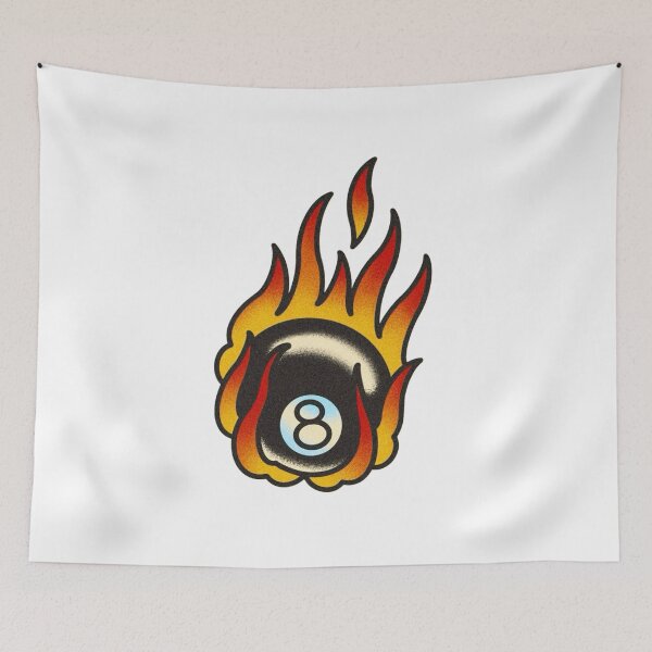 Item preview, Flaming 8 Ball Tattoo Style designed and sold by Oniyasha.
