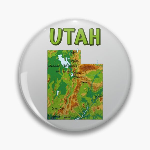 Item preview, Utah State Map - Topographic Relief & Major Cities Art designed and sold by mashmosh.