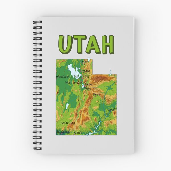 Item preview, Utah State Map - Topographic Relief & Major Cities Art designed and sold by mashmosh.