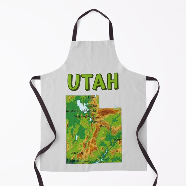 Item preview, Utah State Map - Topographic Relief & Major Cities Art designed and sold by mashmosh.