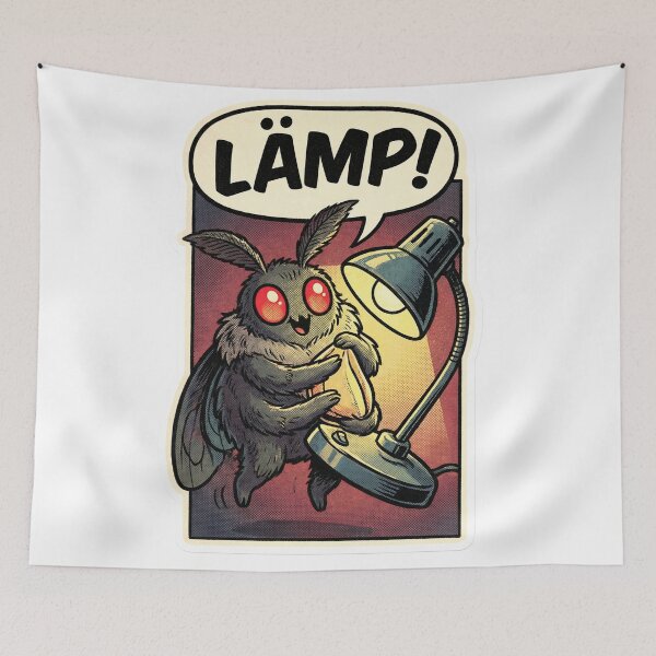 Item preview, Retro Comic Mothman Lamp Lover Funny Cryptid Illustration designed and sold by StickyGuys.