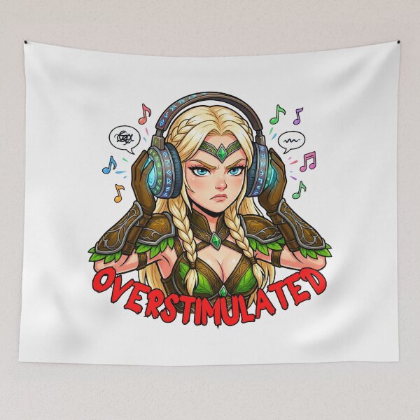 Item preview, Overstimulated Elven Ranger: Funny Sensory Overload Art designed and sold by SkinnyFlatWhite.