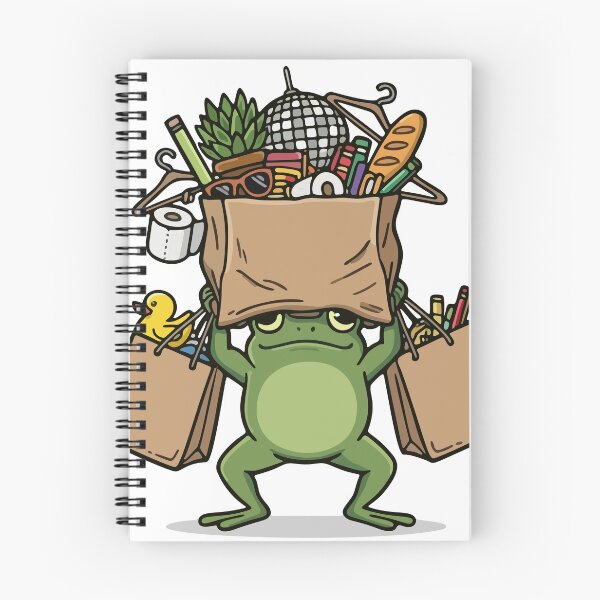 Item preview, Funny Chaotic Frog Struggling With Heavy Shopping Bags Impulse Buyer designed and sold by Floomart.