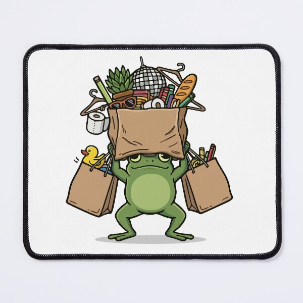 Item preview, Funny Chaotic Frog Struggling With Heavy Shopping Bags Impulse Buyer designed and sold by Floomart.